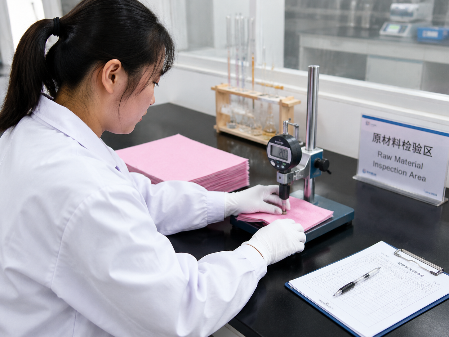 Lab testing PVA chamois towel quality