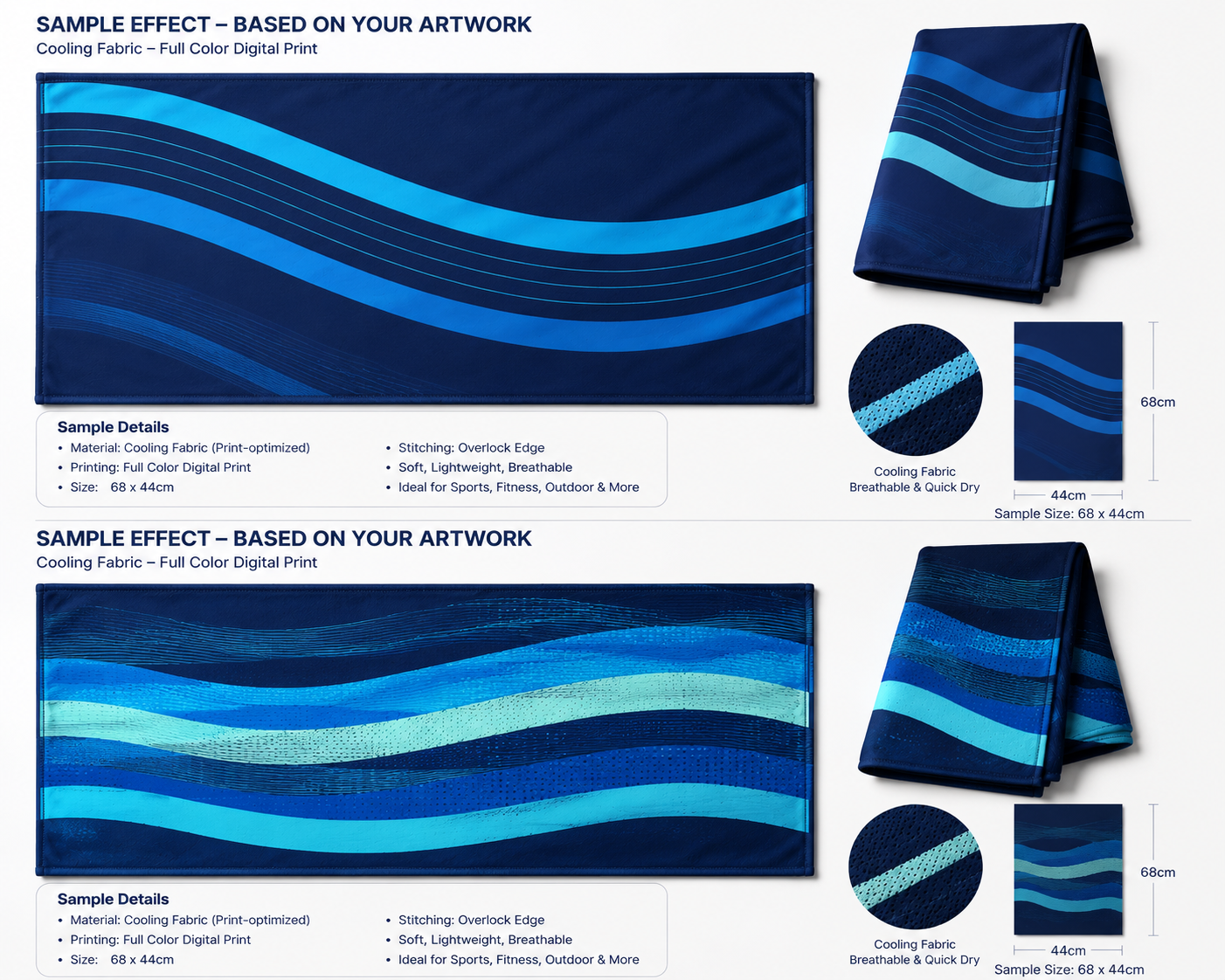 Microfiber cooling towel full design printing